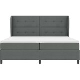 Box Spring krevet s madracem u tamno sivoj 200x200 cm tkanina | shoptok.hr