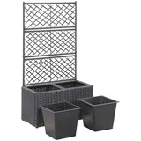 vidaXL Visoka greda z oporno mrežo in 2 loncema 58x30x107 cm črna, (20618507) | Shoptok.si