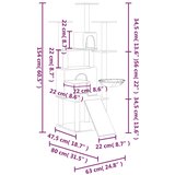  Penjalica za mačke sa stupovima za grebanje svjetlosiva 154 cm | shoptok.hr