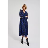 Marisse Blue Floral Print Dress With Belt | ePonuda.com