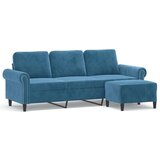  Trosjed s tabureom plavi 180 cm baršunasti | shoptok.hr