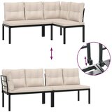  4-dijelni set vrtnih sofa s jastucima čelik obložen prahom crni | shoptok.hr