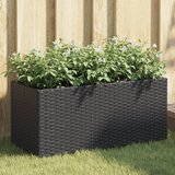 vidaXL Vrtna sadilica s 2 posude crna 72 x 30 x 32 cm od poliratana | shoptok.hr