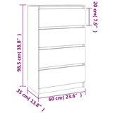  Komoda betonsko siva 60x35x98,5 cm konstruiran les, (20621232) | Shoptok.si