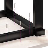  Blagovaonski stol O-oblika 70x70x75 5 cm od borovine i željeza | shoptok.hr