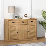 The Living Store Komoda s predali VIGO 113x40x75 cm trdna borovina - Komoda, (21437552) | Shoptok.si