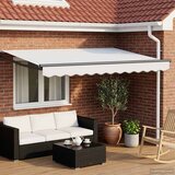 Ručna zlačivna tenda s LED diodama Bijela i antracit 3 x 2 m | shoptok.hr