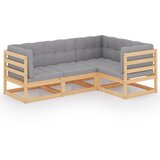 Maison Chic Seti vrtnega pohištva - Vrtna garnitura - Vrtni pohištvo set 4-delna z blazinami trdna borovina, (21816385) | Shoptok.si