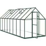vidaXL Rastlinjak z okvirjem zelen 445x169x195 cm aluminij | Shoptok.si