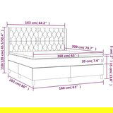  S oprugama i madracem crni 160x200 cm od tkanine | shoptok.hr