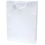 Vrečka darilna 330x457x102 platificirana mat promocija - bela