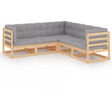 The Living Store Vrtna sedežna garnitura 5-delna z blazinami trdna borovina - Vrtna Sedežna Garnitura, (21421778) | Shoptok.si