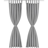 Furnova Zavese iz mikro satena 2 kosa z zankami 140x245 cm sive barve, (21918222) | Shoptok.si