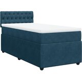 Box spring krevet s madracem plavi 90x190 cm baršunasti | shoptok.hr