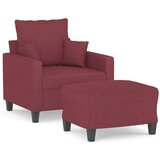  Fotelj s stolčkom za noge vinsko rdeč 60 cm blago | Shoptok.si