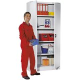 eurokraft basic Univerzalna omara s krilnimi vrati in 4 policami, VxŠxG 1950 x 915 x 421 mm, korpus in vrata svetlo siva | Shoptok.si