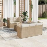  6-dijelni set vrtnih sofa s jastucima bež od poliratana | shoptok.hr