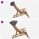  Ležaljka 4 pcs 3 Pozicija Čvrsto drvo eukaliptusa Siva | shoptok.hr