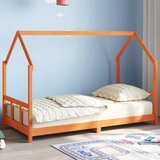 vidaXL Posteljni okvir voščeno rjav 90x190 cm trdna borovina | Shoptok.si