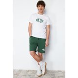 Trendyol Ecru- Green Men's Printed Regular Fit Knitted Pajamas Set Cene