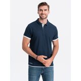 Ombre Men's cotton polo shirt - navy blue Cijene