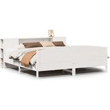  Knjižna postelja brez vzmetnice bela 200x200 cm trdna borovina, (21609342) | Shoptok.si