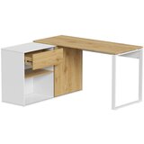 MID.YOU KOTNA PISALNA MIZA kovina, leseni material bela, barve hrasta | Shoptok.si
