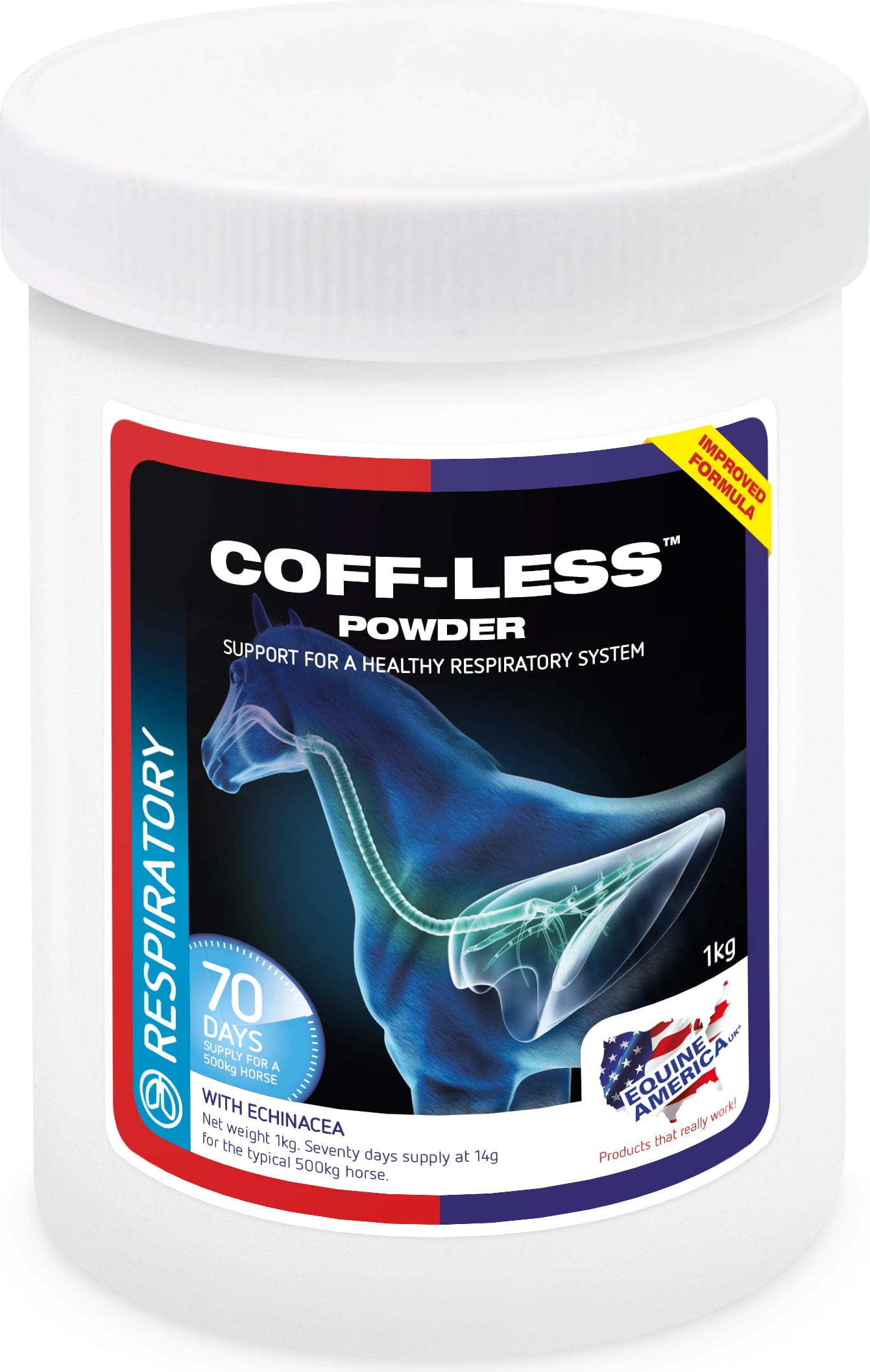 EQUINE_AMERICA Coff-Less Powder - 1 kg Cene