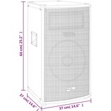  Profesionalni pasivni scenski zvučnik 1000 W crni 37x37x64cm | Eponuda.ba