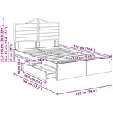  Konstrukcija postelje s predalom Betonsko siva 135 x 190 cm, (5000102596) | Shoptok.si