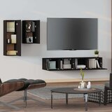  4-dijelni set TV ormarića crni od konstruiranog drva | shoptok.hr