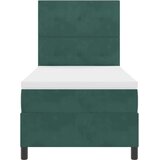  Box Spring Postelja z Vzmetnico in LED Temno Zelena 80x200 cm Žamet, (22050504) | Shoptok.si