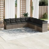 Maison Chic Seti vrtnega pohištva - Vrtna garnitura - Vrtni pohištvo set 9-delna z blazinami siv poli ratan, (21797021) | Shoptok.si