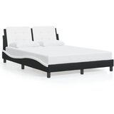 Maison Chic Posteljni okvir - Dvoposteljna postelja - Zakonska postelja z vzglavjem črn in bel 120x200 cm umetno usnje-J16009, (21762440) | Shoptok.si
