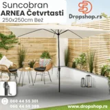Četvrtasti Alu Suncobran 250x250cm Bež