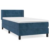 Box spring krevet s madracem tamnoplavi 90x190 cm baršunasti | shoptok.hr