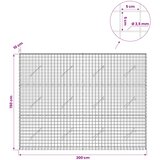  Gabion s žicom debljine 3,5 mm i mrežom 5x5 cm 200x10x150 cm | shoptok.hr