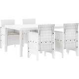 vidaXL set za blagovanje od 5 komada s jastučićima bijeli poli ratan | shoptok.hr