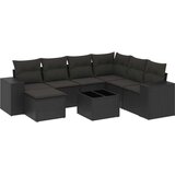  8-dijelni set vrtnih sofa od poliratana s jastucima crni | shoptok.hr