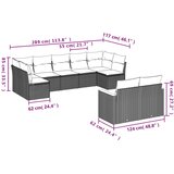  9-dijelni set vrtnih sofa s jastucima bež od poliratana | shoptok.hr