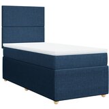 vidaXL Box spring postelja z vzmetnico modra 90x190 cm blago, (21290968) | Shoptok.si