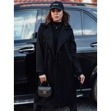 DStreet Płaszcz damski oversize CASHMELY długi drobno prążkowany czarny | shoptok.hr
