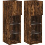 vidaXL TV omarica z LED lučkami 2 kosa dimljeni hrast 30,5x30x90 cm, (20977825) | Shoptok.si