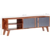 TV ormarić sivi 140 x 30 x 45 cm od masivnog drva | shoptok.hr