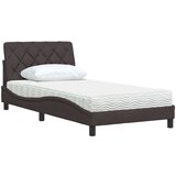  Postelja z vzmetnico temno rjava 100x200 cm blago, (21793108) | Shoptok.si