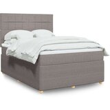 vidaXL Krevet s oprugama i madracem smeđesivi 160x200 cm tkanina | shoptok.hr