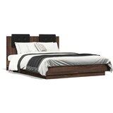 Okvir za krevet s uzglavljem boja hrasta 135x190 cm drveni | shoptok.hr