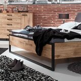 MID.YOU POSTELJA 180 cm x 200 cm , leseni material barve grafita, barve hrasta | Shoptok.si
