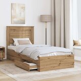  Krevetna konstrukcija s ladicama Umjetnički hrast 100 x 200 cm | shoptok.hr