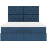  Otomanski krevet s madracem plavi 140x190cm od tkanine | shoptok.hr